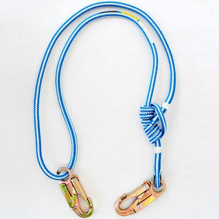 ROPE LOGIC Buckstrap Lanyard 1/2 in. (13mm) Blue Streak w/Steel Snaps adjusts 4-7 ft. 15237